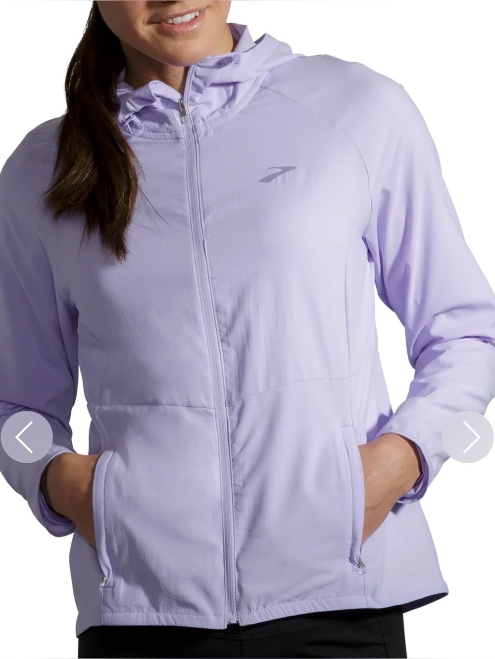 Brooks purple packable running jacket size M NWT